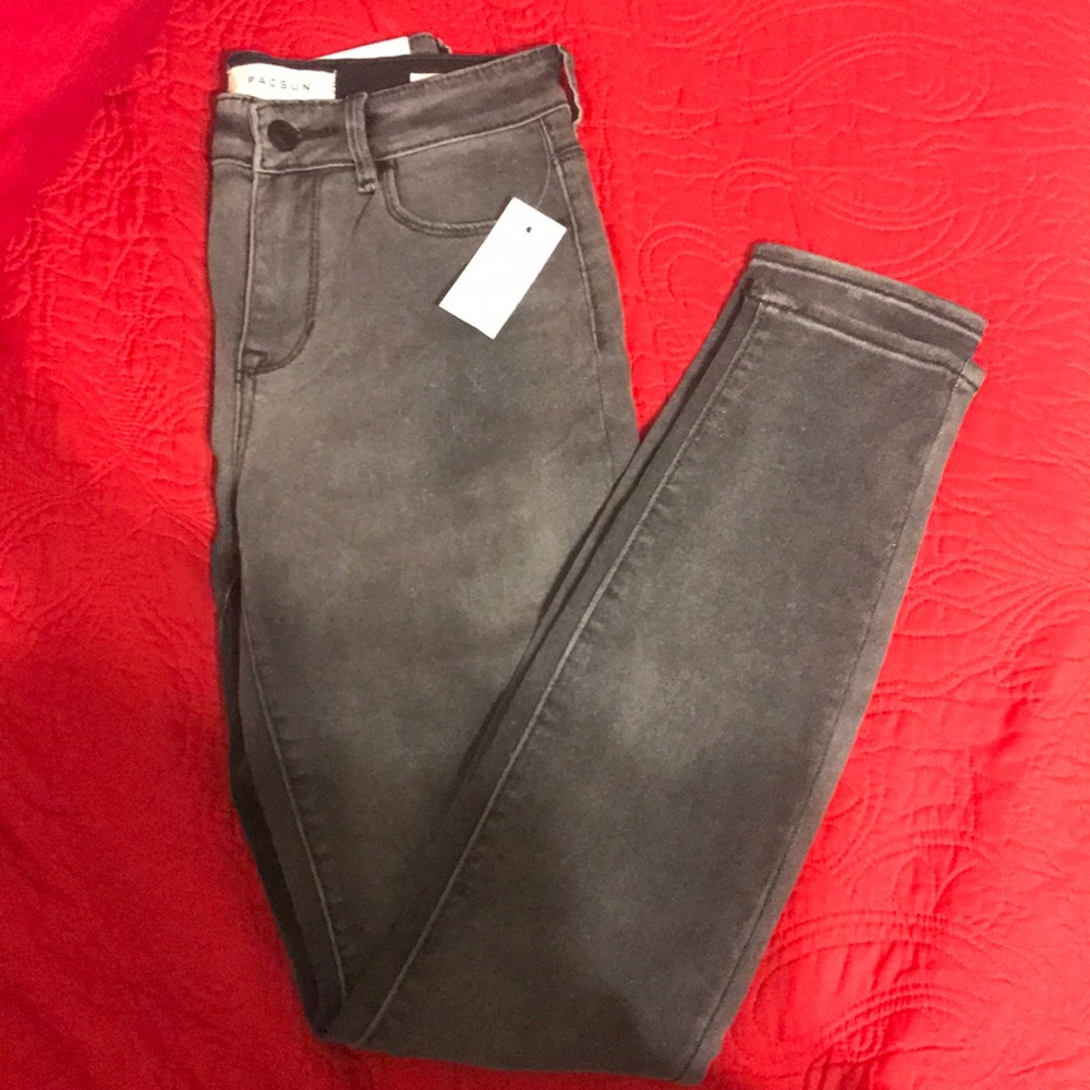 High Rise Gray Jeans